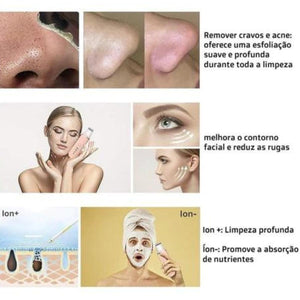 Aparelho Peeling Ultrassônico Limpeza Facial – Pele Radiante - viya-stores