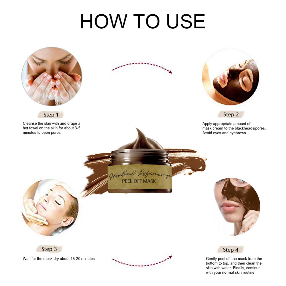 Herbal Refining Peel-off Mask blackheads Removal Pore Shrink Hydrating Moisturizing Oil Control Mask