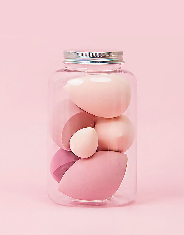 Kit: 7 Esponjinhas Rosa de Maquiagem BBB CREAM no Pote - viya-stores