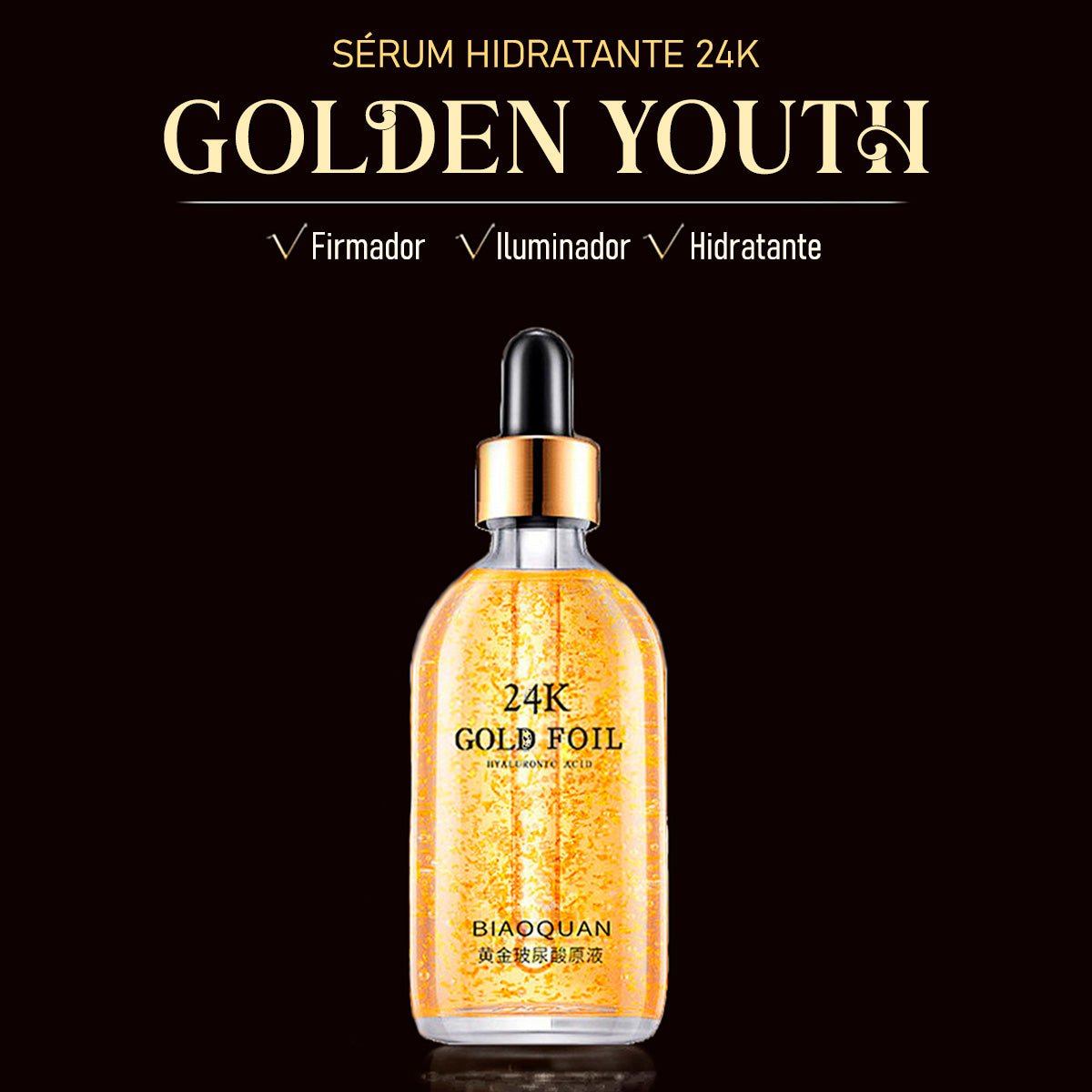 Sérum Rejuvenescedor Hidratante 24k – Golden Youth - viya-stores